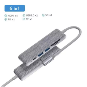 Cáp chuyển Hagibis 6 in 1 Dual USB-C Hub – CA02 (605488)