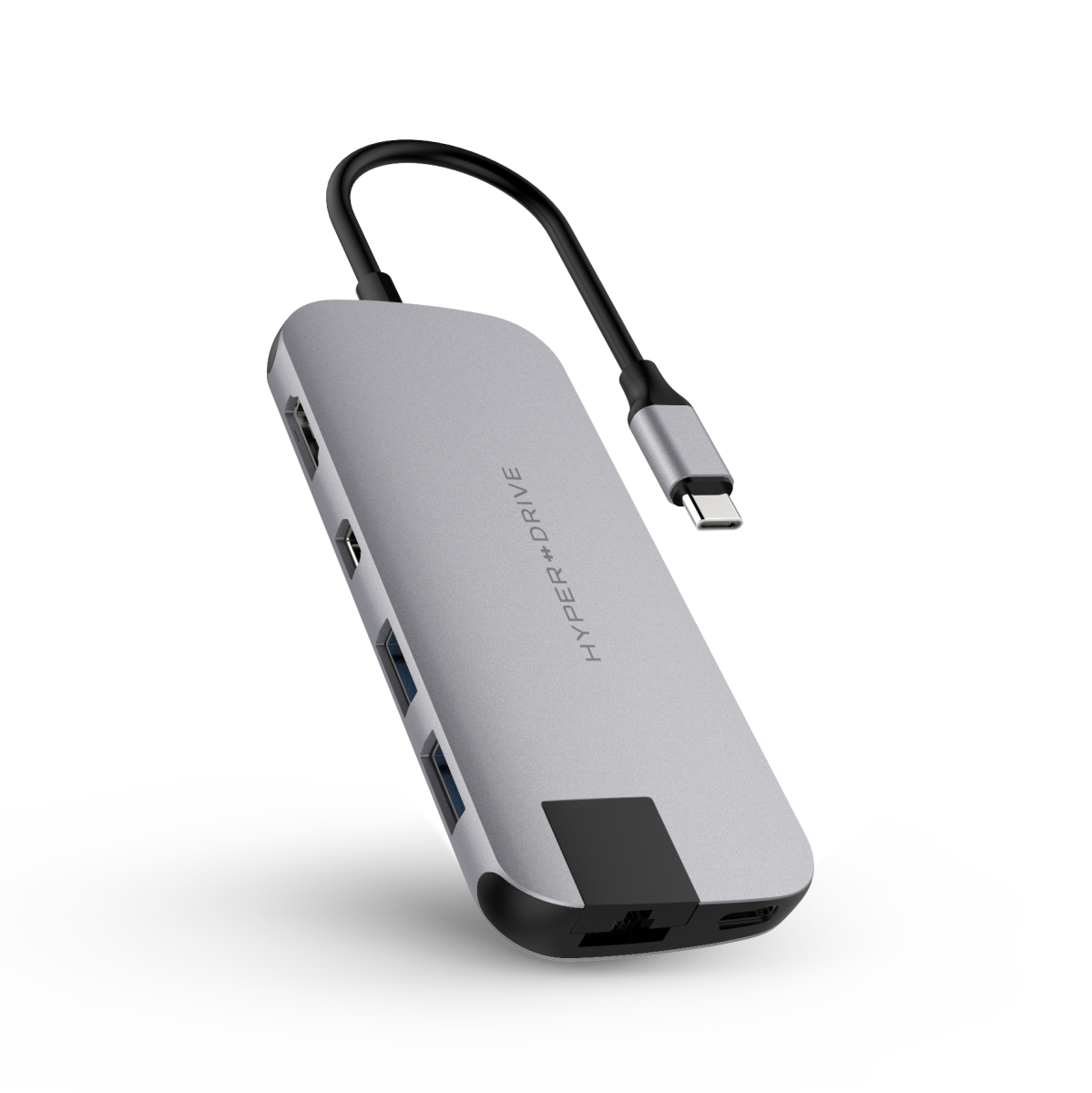 Cáp chuyển Hyperdrive 8 in 1 Type-C to HDMI/LAN/USB-C/USB 3.1/Mini Displayport/SD/TF (HD247B)