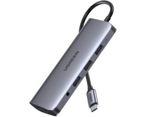 Cáp chuyển Ugreen 10 in 1 Type-C to HDMI/VGA/LAN/USB 3.0/SD/TF/USB-C/jack 3.5mm (80133)