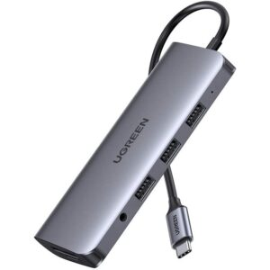 Cáp chuyển Ugreen 10 in 1 Type-C to HDMI/VGA/LAN/USB 3.0/SD/TF/USB-C/jack 3.5mm (80133)