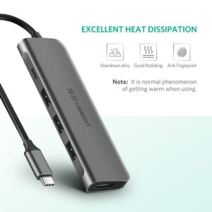 Cáp chuyển Ugreen 5 in 1 Type C to HDMI/USB-C/USB 3.0 (50209)
