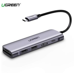 Cáp chuyển Ugreen 6 in 1 Type-C to HDMI/USB-C/USB 3.0/SD/TF (70411)
